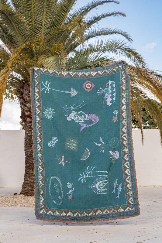 Sea Song Mermaid Art Throw Rug By Sue Fantini