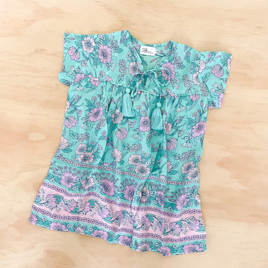 DAZIE BOHO DRESS- aqua floral - Tully and the Chief