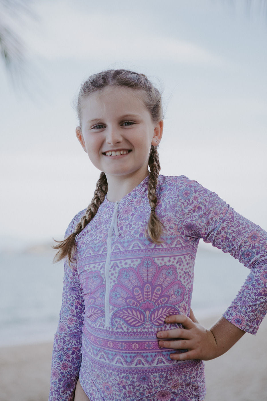 TULLY SURFSUIT ~ Peacock Floral in Lilac - Tully and the Chief