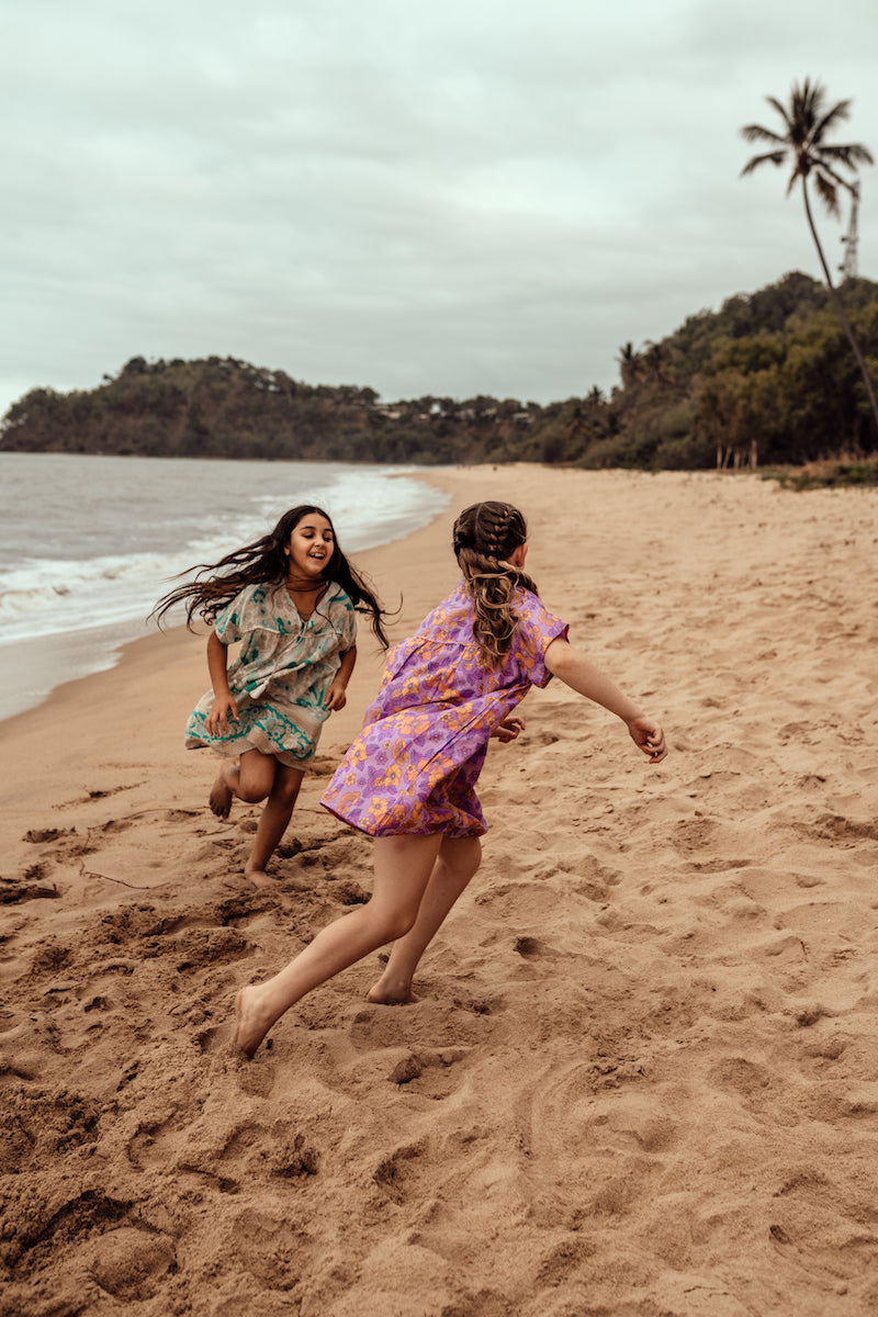 DAZIE BOHO DRESS- teal birds of paradise - Tully and the Chief