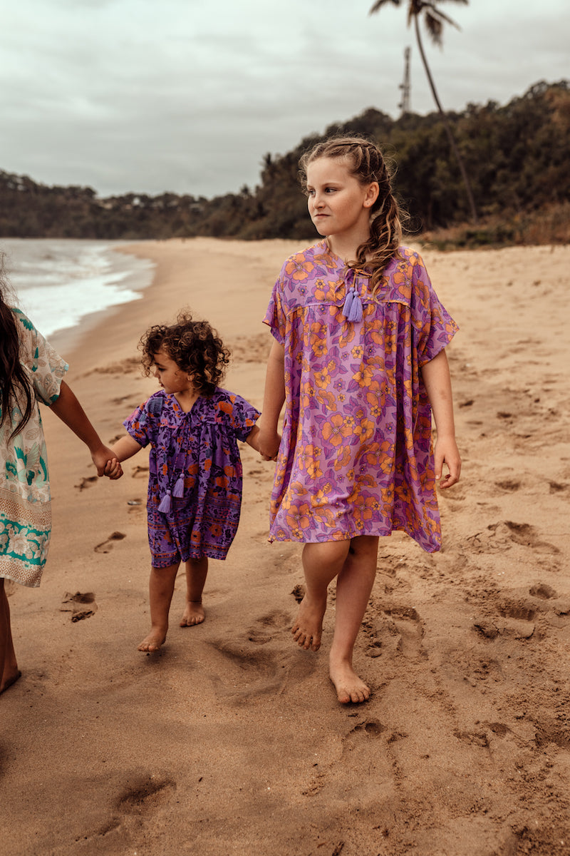 DAZIE BOHO DRESS- purple retro - Tully and the Chief
