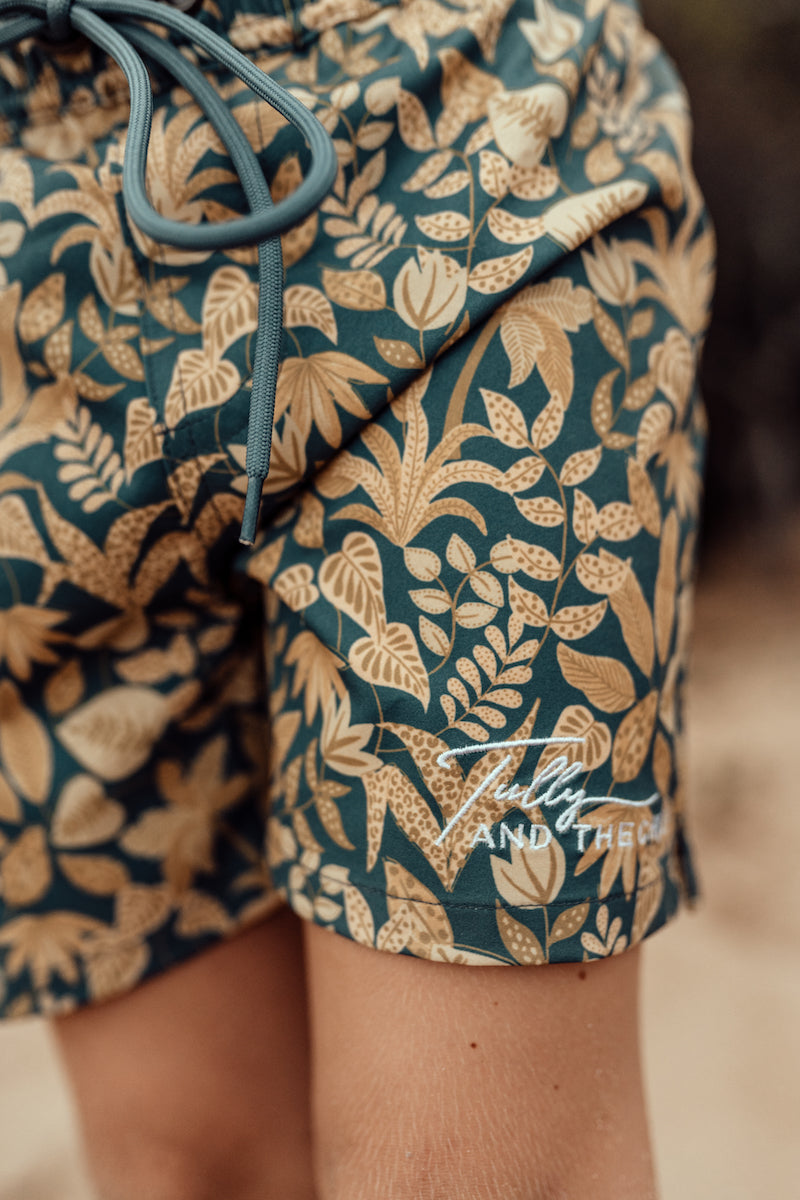 BROCKIE BOARDIES ~ jungle palms for the dudes - Tully and the Chief